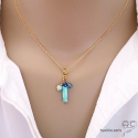 Pendentif breloque jaspe impérial, plaqué or et gri-gri en pierre semi-précieuse, collier, fait main, créations by Alicia