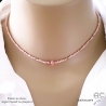 Collier rose femme pierre rhodochrosite ras de cou pierre naturelle rose choker fait main création by Alicia