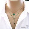 bijoux créateur artisanaux collier ras du cou femme vert pierre agate verte or