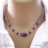 ras de cou violet femme améthyste collier violet artisanal unique pierre violete