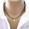 collier plaqué or pierre verte malachite bijou ras de cou vert femme raffiné