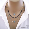 bijoux bleu femme créateur collier ras de cou pierres naturelles bleues  fait sur mesure en France