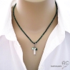 bijou collier blanc vert femme collier pendentif créateur pierre jade malachite fait en France