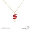 ras de cou pendentif rouge femme plaqué or corail véritable rouge collier créateur fait main