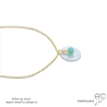 pendentif nacre et amazonite ras de cou blanc plaqué or ou argent minimaliste raffiné femme fait à la main en France