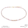 ras de cou opale rose collier plaqué or ou argent massif pierre naturelle rose fait sur mesure