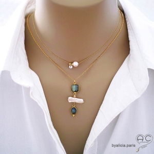 collier ras du cou perles de culture vermeil minimaliste discret idéal pour mariage
