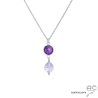 ras de cou pendentif violet femme pierre améthyste argent fait sur mesure en France