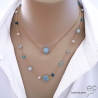 bijoux collier ras de cou choker femme plaqué or et pierres bleues délicat raffiné artisanal