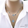 bijoux créateur collier ras du cou femme en pierres naturelles bleues et argent massif fait en France