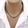 bijoux créateur femme collier ras de cou choker en argent massif et pierre naturelle hématite