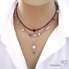 bijoux artisanaux femme en pierre naturelle rose et argent collier femme fabriqué à la main en France