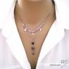 bijoux créateur en pierre violette collier ras du cou femme en argent et améthyste fait main sur mesure