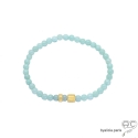 Bracelet amazonite, pierre semi-précieuse, plaqué or, gipsy, bohème, fait main, création by Alicia