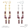 pierre grenat boucles d'oreilles pendantes femme pierre naturelle rouge argent ou vermeil fabriqué à la main en France