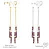 pierre gernat boucles d'oreilles en argent ou vermeil et pierre naturelle rouge femme fines fait main sur mesure en France