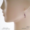 pierre rubis brun boucles d'oreilles femme artisanales fines délicates fait main sur mesure