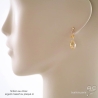 pierre citrine boucles d'oreilles femme artisanales pendantes délicates pierre naturelle jaune argent ou plaqué or