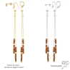 pierre gernat boucles d'oreilles en argent ou vermeil et pierre naturelle marron femme fines fait main en France