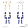 pierre lapis-lazuli boucles d'oreilles bleu femme en argent ou vermeil artisanal fabriqué à la main en France