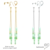 pierre chrysoprase boucles d'oreilles vertes fines femme en argent ou vermeil artisanal fabriqué à la main en France