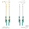 pierre turquoise boucles d'oreilles femme vermeil ou argent lingues délicates créateur fait à la main en France