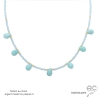 pierre amazonite collier ras de cou femme raffiné délicat avec gouttes fait à la main en France