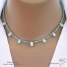 Collier amazonite, ras de cou avec pampilles gouttes, fait main, création by Alicia