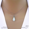 ras de cou femme pendentif en pierre amazonite et argent fait à la main en france