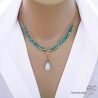 bijoux créateur en pierre amazonite collier ras de cou femme fabriqué à la main en France