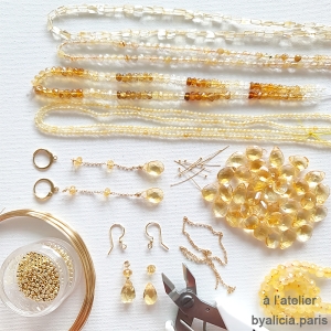 bijoux créateur bracelet en pierre naturelle citrine fabriqué à la main sur mesure à l'atelier en France