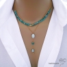 bijoux créateur en amazonite et turquoise collier ras du cou choker femme fait à la main sur mesure