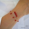 corail rouge véritable bracelet plaqué or femme fait à la main en France