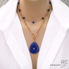 bijoux créateur en pierre naturelle lapis lazuli et plaqué or fait à la main sur mesure à l'atelier en France