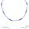 ras du cou bleu femme en pierres naturelles calcédoine et iolite collier argent fait main en France