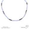 ras du cou bleu femme en pierres naturelles calcédoine et iolite collier plaqué or fait main en France