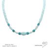 ras de cou bleu turquoise femme en amazonite et argent fait main sur mesure en France