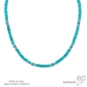 collier argent massif et turquoise fait main en France