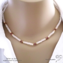 Collier quartz rose et tourmaline, plaqué or ou argent, création by Alicia
