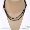 bijoux créateur en pierre noire collier ras du cou choker spinelle noire fabriqué à la main en France