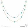 pierre amazonite sur une chaîne plaqué or ou argent rhodié collier long ou ras du cou femme fait main sur mesure en France