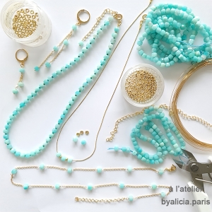 bijoux artisanaux en amazonite fait main sur mesure à l'atelier en France collier femme créateur