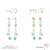 pierre amazonite boucles d'oreilles femme plaqué or ou argent raffinées délicates créateur fait à la main en France