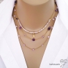 bijoux créateur en pierres naturelles violettes collier ras de cou choker femme fabriqué à la main en France