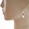 pierre calcédoine bleu et iolite boucles d'oreilles plaqué or fait main sur mesure en France