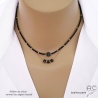 bijoux créateur collier ras de cou choker pierre spinelle noire fait à la main sur mesure en France