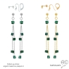 boucles d'oreilles malachite femme longues fines plaqué or ou argent pierre naturelle verte fait main sur mesure en France