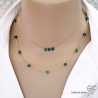 bijoux artisanaux en pierre naturelle verte malachite collier ras de cou femme fait à la main en France