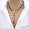 pierre naturelle rouge bordeaux grenat bijoux femme collier ras de cou créateur fait à la main