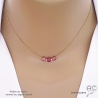 Collier ras de cou choker tourmaline rose sur une chaîne fine en vermeil ou argent, fait main, création by Alicia